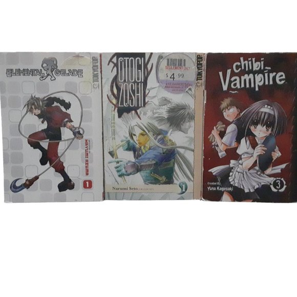 Lot of 3 Mixed Manga Books Chibi Vampire Otogi Zoshi Elemental Gelade Tokyopop - Picture 1 of 2